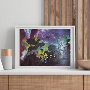 The 'Hagones'. A OOAK, Handmade Multi-Color Floral/Abstract Poster. 6x9"